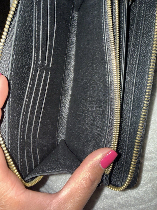 Black Monogram Long Wallet for Women – Zip Around Continental Purse