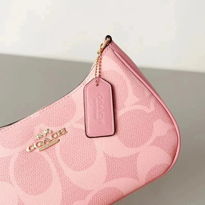 Pink Leather Shoulder Bag with Gold Chain – Women's Handbag