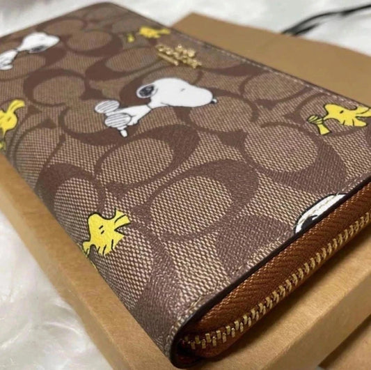 Women’s Character Print Zip Around Wallet – Long Fashion Purse