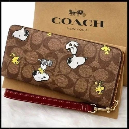 Women’s Character Print Zip Around Wallet – Long Fashion Purse